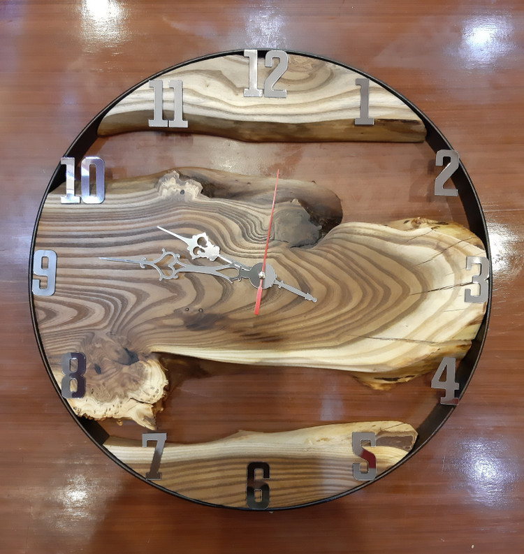 ساعت دیواری چوبی قطر ۴۰